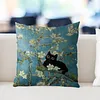 Van Gogh Apricot Tree Stamped Cross Stitch Pillow Cover Kit 11CT 3-Strand 45x45cm Zippered Cushion Embroidery Kit
