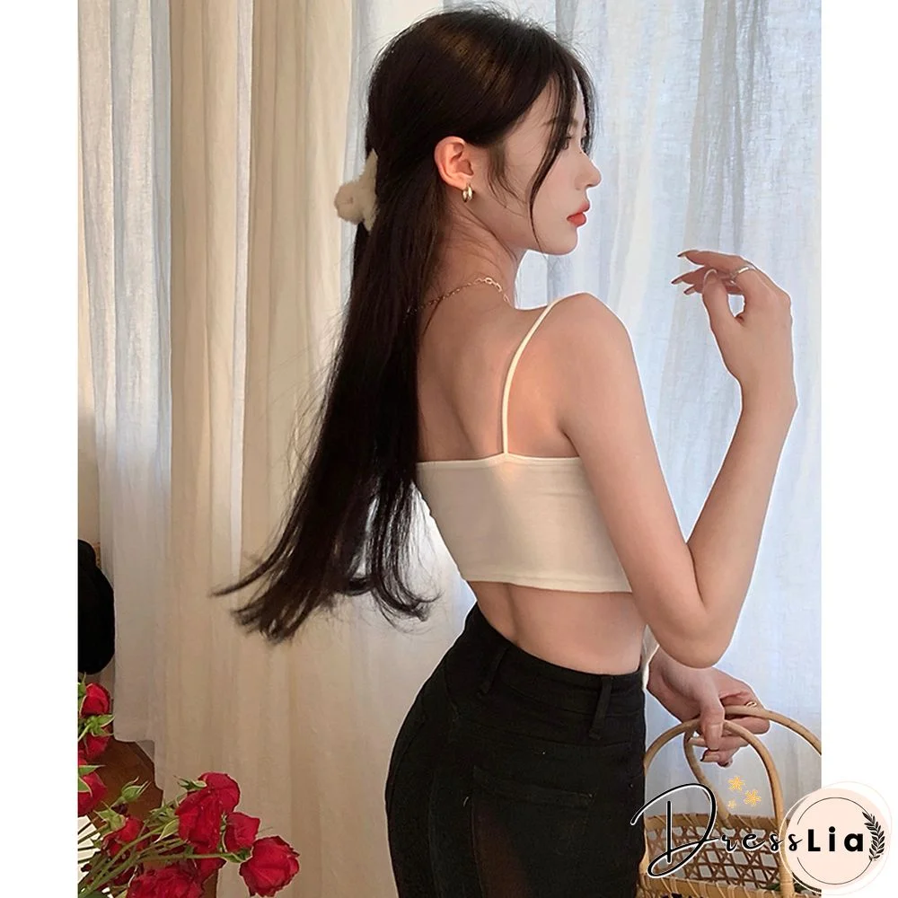 Women Camisole Korean Fashion Spaghetti Straps Irregular Hem Slim Fit Summer Elegant Lady Party Club Crop Tops