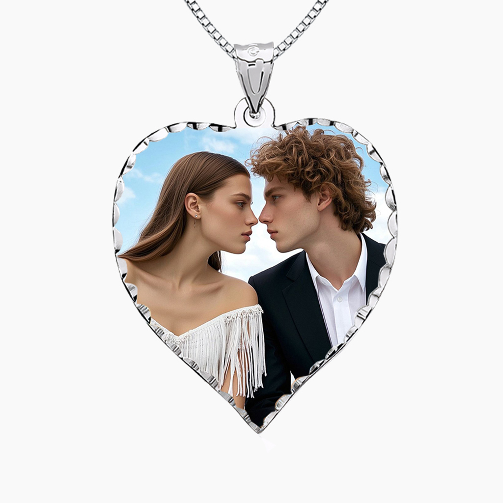 Custom Diamond-Cut Photo Pendant