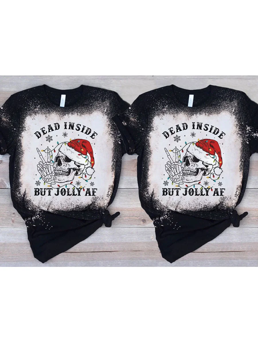 Dead Inside But Christmas Tie Dye T-shirt