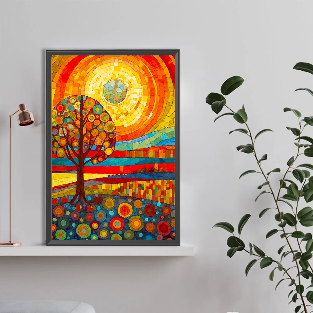 Diamond Painting - Full Round Drill - Stained Glass Tree(Canvas|40*60cm)