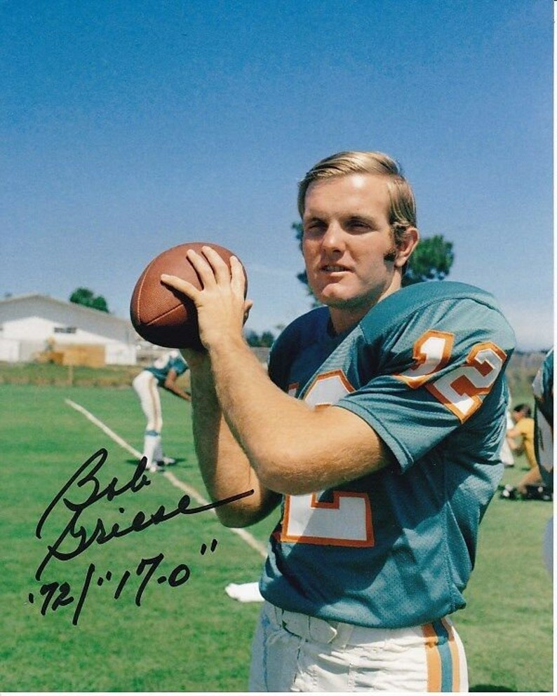 Bob griese signed autographed nfl miami dolphins 17-0 8x10 Photo Poster painting