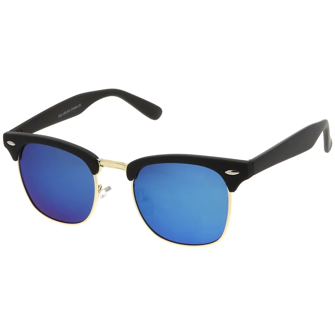 Rubberized Mirror Lens Half Frame glasses 49mm