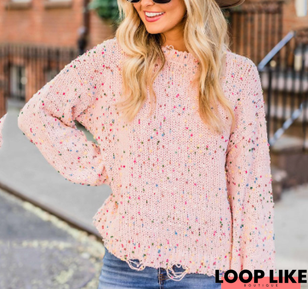 Knitting Holes Loose Sweater Tops