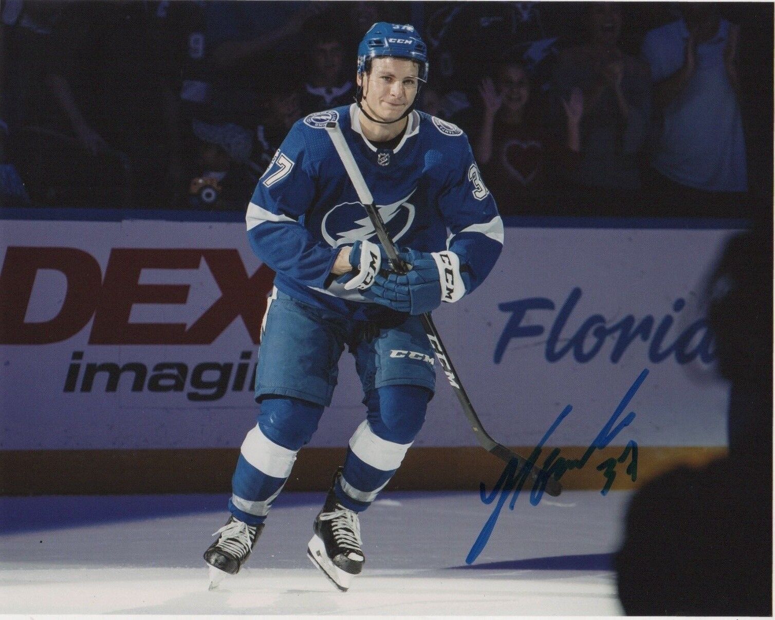 Tampa Bay Lightning Yanni Gourde Signed Autographed 8x10 Photo Poster painting COA #6