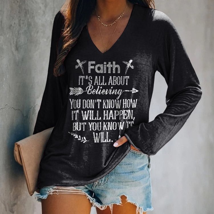 VChics Faith It'S All About Believing T-Shirt