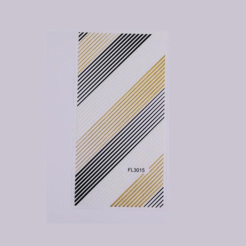 Gold 3D Nail Sticker Curve Stripe Lines Nails Stickers Gradient Adhesive Striping Tape Nail Foil Nail Art Stickers Decals Silver-Nail Inspo