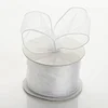 10 Yards | 2.5" White Sheer Organza Wired Edge Ribbon