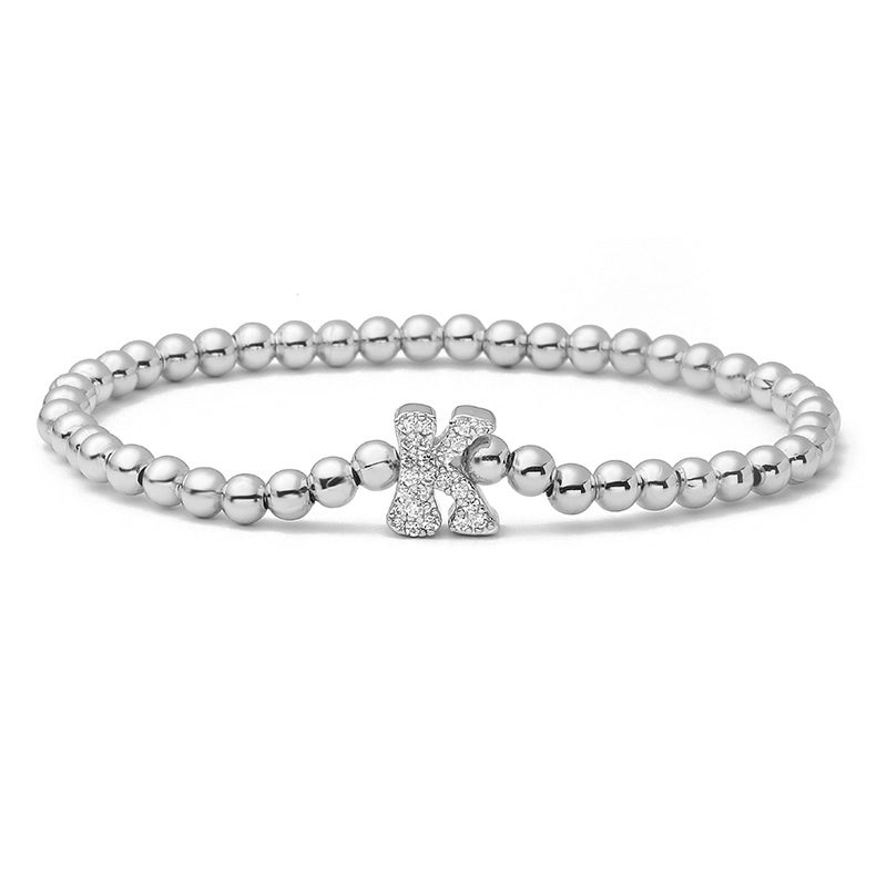 Vintage Style Minimalist Classic Style Letter Copper Zircon 18K Gold Plated Inlay Bracelets