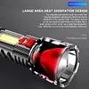 COB Flashlight IPX4 Waterproof Searchlight 4 Modes for Hiking Climbing Emergency