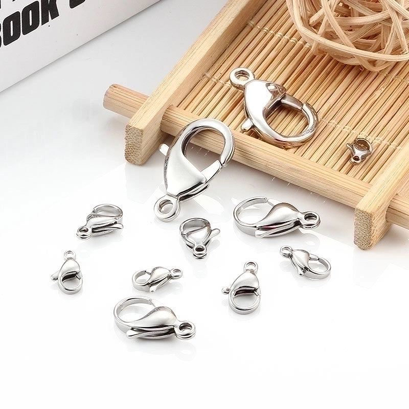 10 PCS/Package Stainless Steel Solid Color Polished Lobster Clasp
