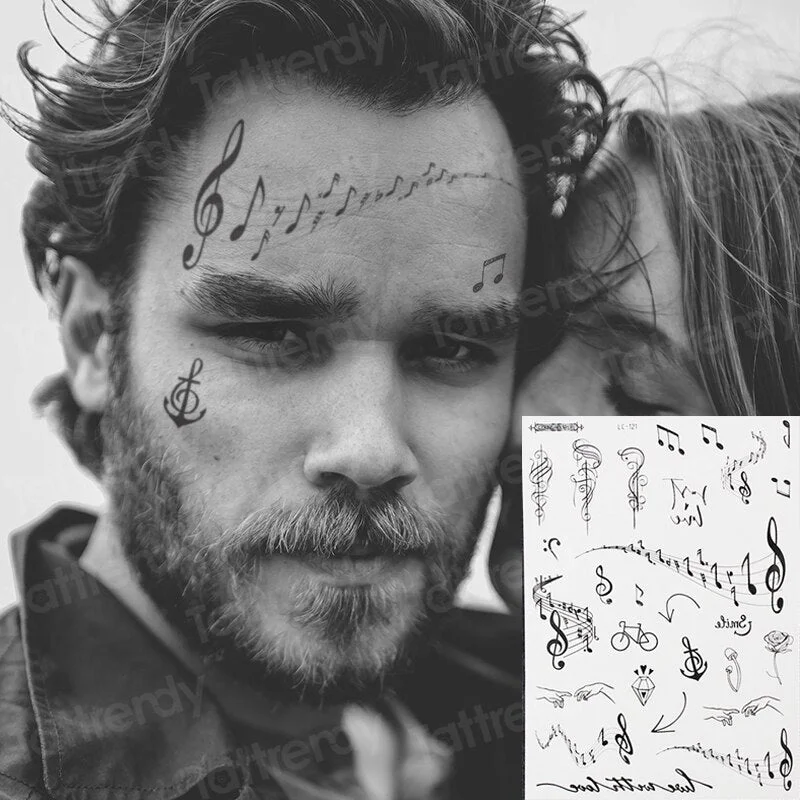 halloween stickers face temporary tattoo sticker for man neck boys tattoo & body art sword tattoo black face tattoo sticker sexy