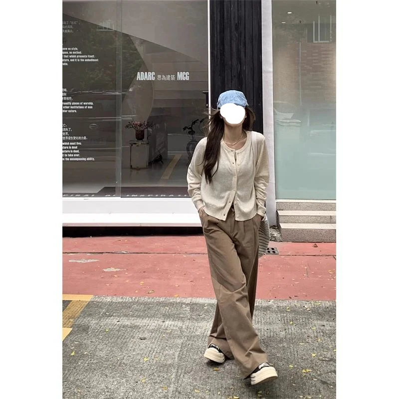 Uveng Uveng Knitted Jersey Women's 2025 Autumn Soft Skin-Care Comfortable And Stylish Loose Long-Sleeved Top Tide