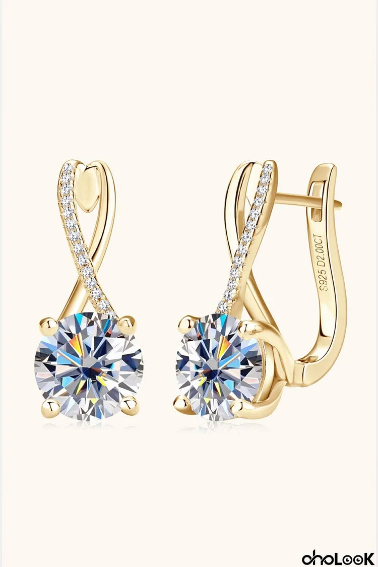 4 Carat Moissanite 925 Sterling Silver Earrings