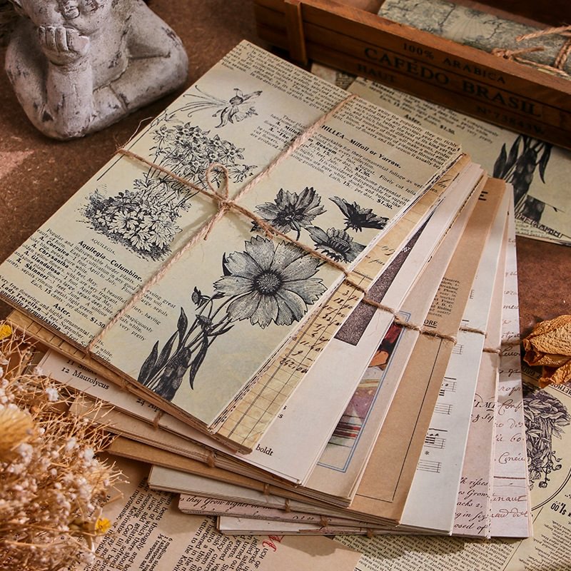 Vintage Inspiration Series Vintage Hand Book Material Book Diy Base Material Bag -Himinee.com
