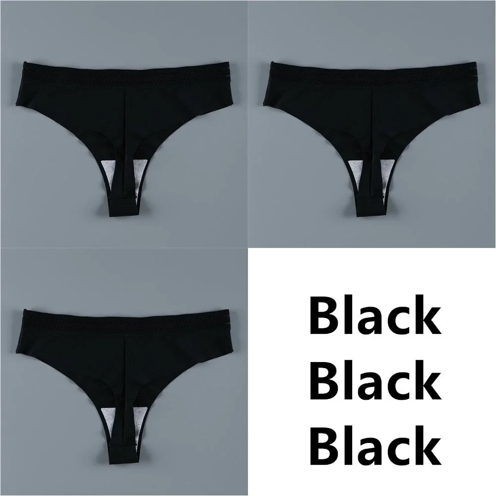 3Pcs Sexy Thongs Panties Women G-String Female Underpants Seamless Comfortable Intimate Underwear Female Low-Rise Thong Lingerie