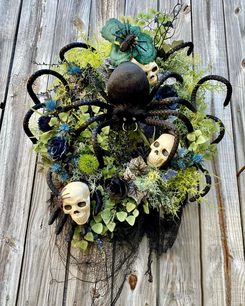🕷Halloween Spider wreath, Spooky Halloween Decorations