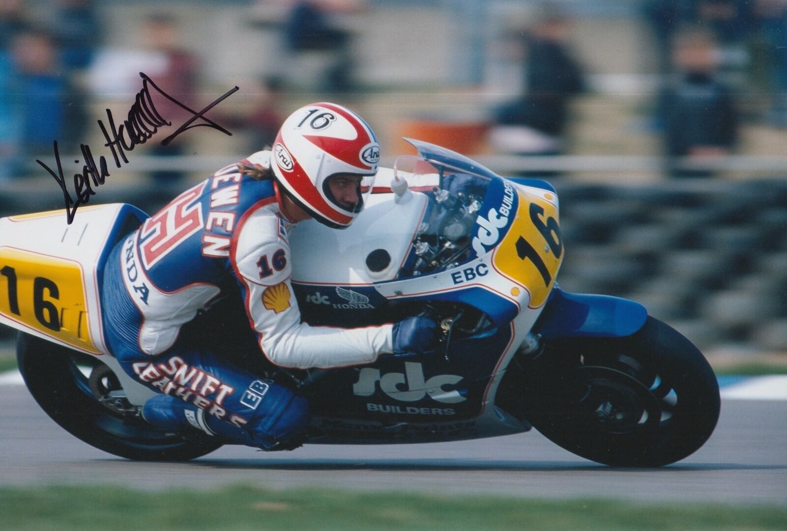 Keith Huewen Hand Signed Photo Poster painting 12x8 Suzuki, Honda, Yamaha MotoGP 3.