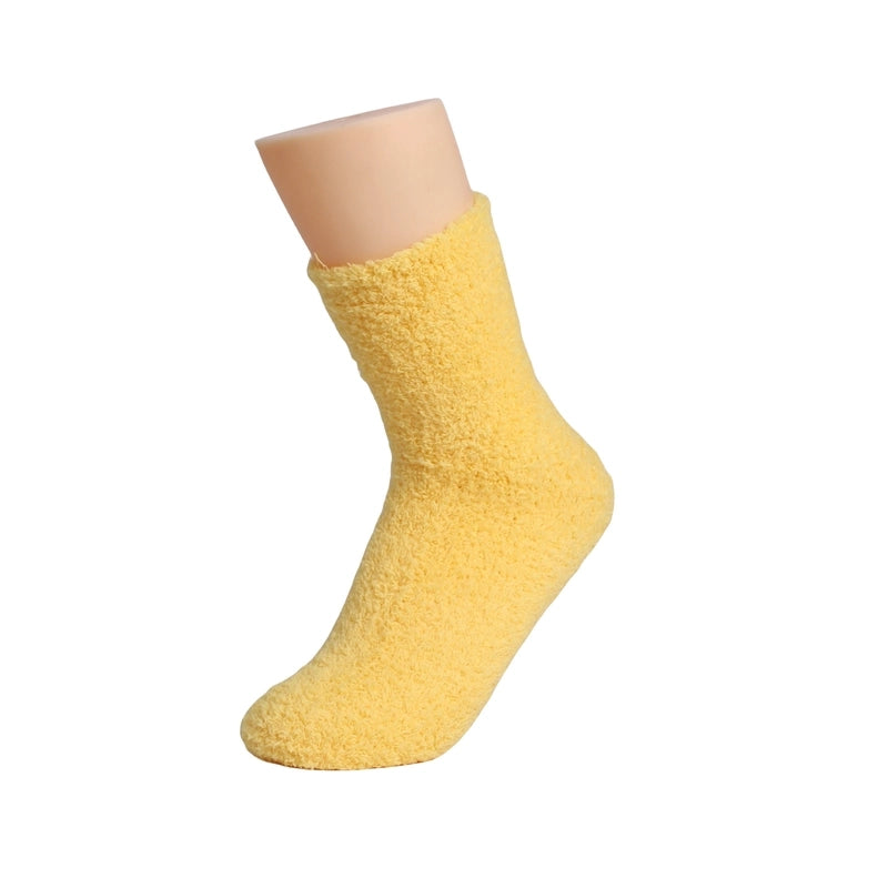 Coral Velvet Socks Women’s Hot Carpet Velvet Socks Winter Solid Color Thickened Floor Sleeping Plush Socks