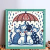 Blue And White Porcelain-Cat-11CT Stamped Cross Stitch 40*40cm/15.75*15.75in
