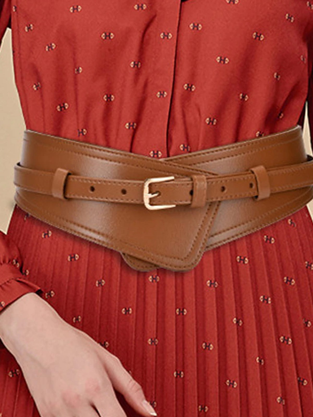 Fashion Alloy Buckle Detachable Leather Corset Belt