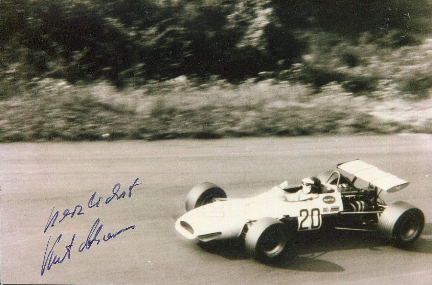 Kurt Ahrens autograph German F1 driver 1968, Photo Poster painting signed