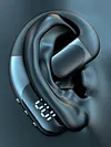 Bluetooth-compatible 6.0 Business Ear-mounted Earphones Single Ear Open Ear Earphone with LED Digital Display Noise Cancellation for Running Driving Business