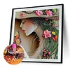 Diamond Painting -DIY Round Drill Straw Hat Girl(40x40cm)