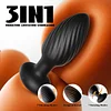 2 in 1 Butt Plug with 7 Rotating and Vibrating Modes Anal Vibrator--Pearlconch