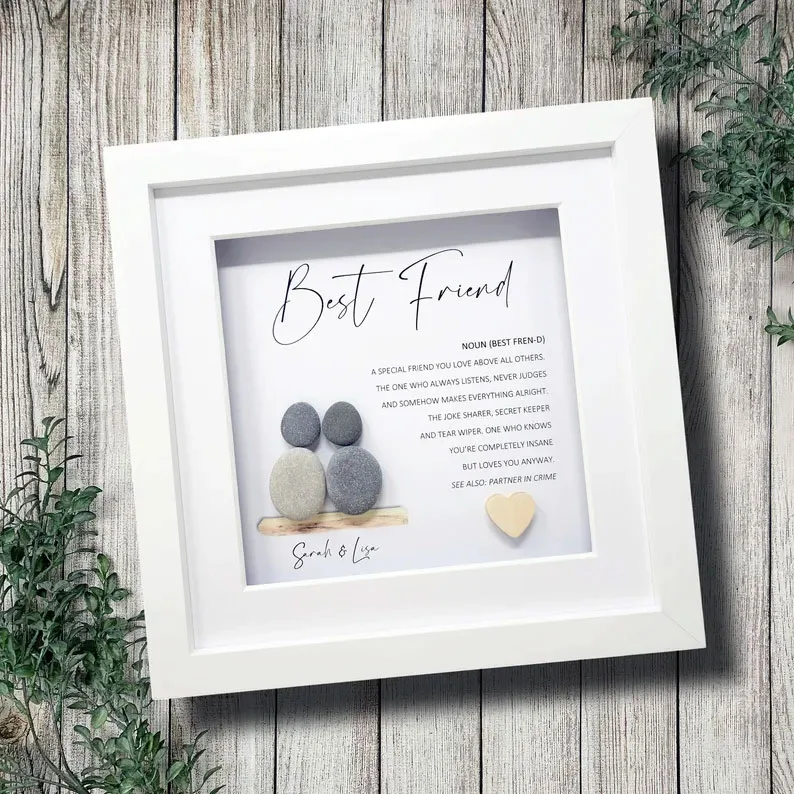 Personalised Best Friend Pebble Art – Custom Friendship Gift