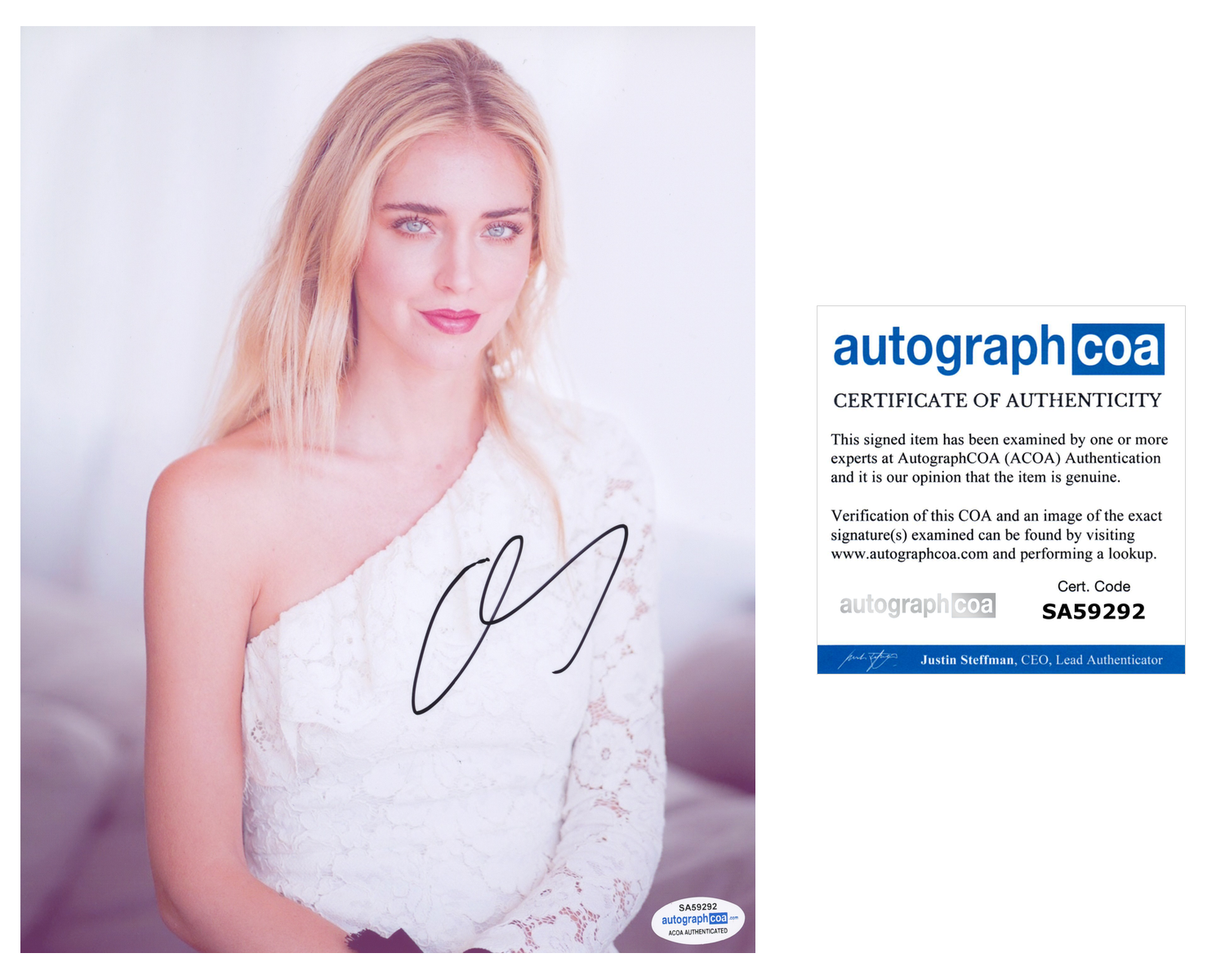 Chiara Ferragni Signed Autographed 8x10 Photo Poster painting Fashion Designer ACOA COA