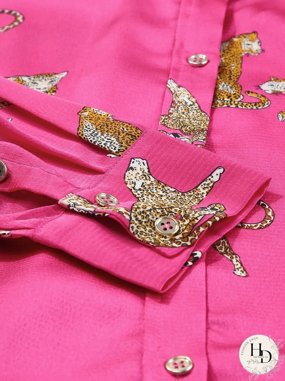 Tempting Printed Lapel Single-Breasted Long-Sleeved Blouse