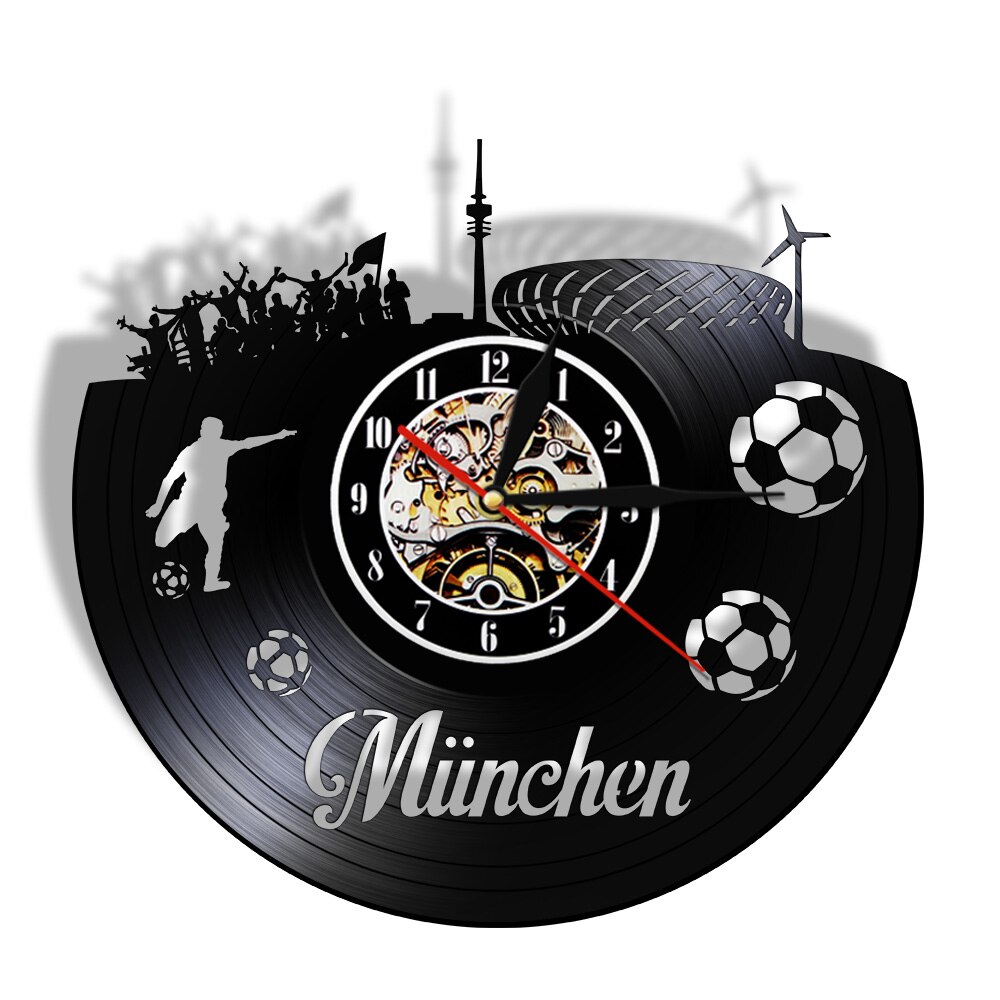 

Germany Football Stadium Munich Skyline - Vinyl Record Wall Clock - Without LED, 501 Original