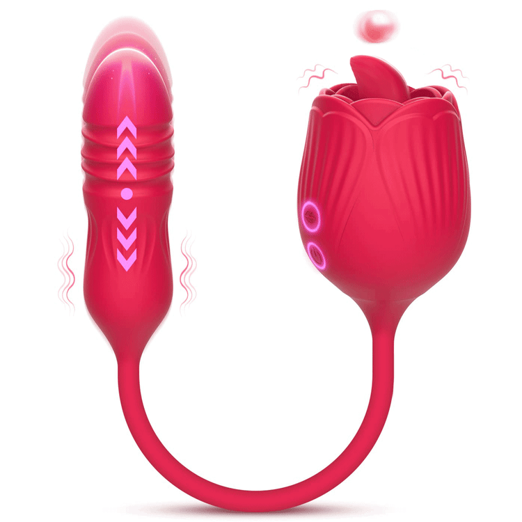 Flower Tongue Sex Toy with Rose Toy Dildo