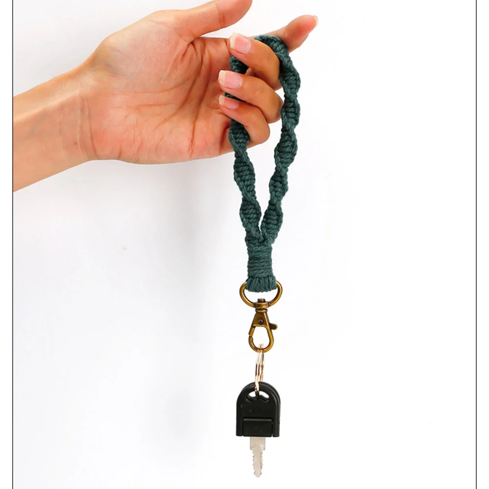 Dvacaman INS Macrame Twisted Keychain For Women Boho Handmade Key Holder Keyring Macrame Bag Charm Anti-lost Jewelry Accessories