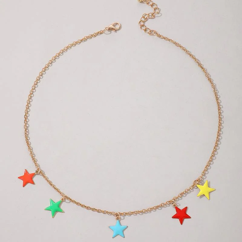 Women plus size clothing Simple Alloy Geometric Hollow Star Necklace Wholesale Cheap Jewelry-Nordswear