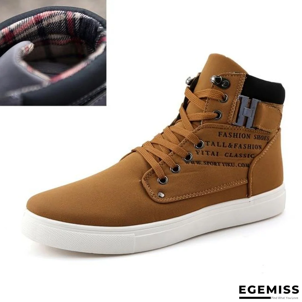 Men Boots Fashion Warm Winter Autumn Leather Footwear High Top Canvas Casual Shoes | EGEMISS