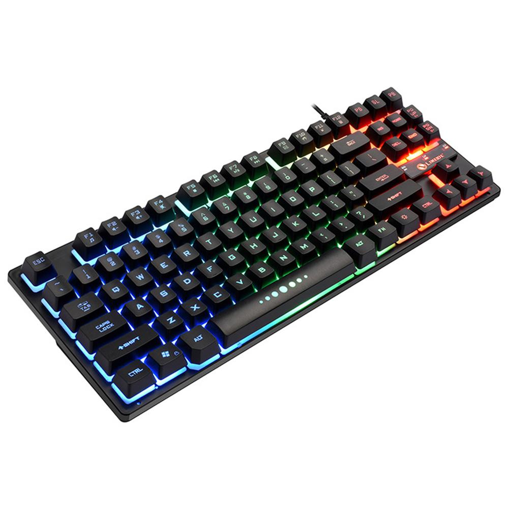 

K87 USB Wired 87 Keys Mechanical Feeling RGB Backlight PC Gaming Keyboard, 501 Original
