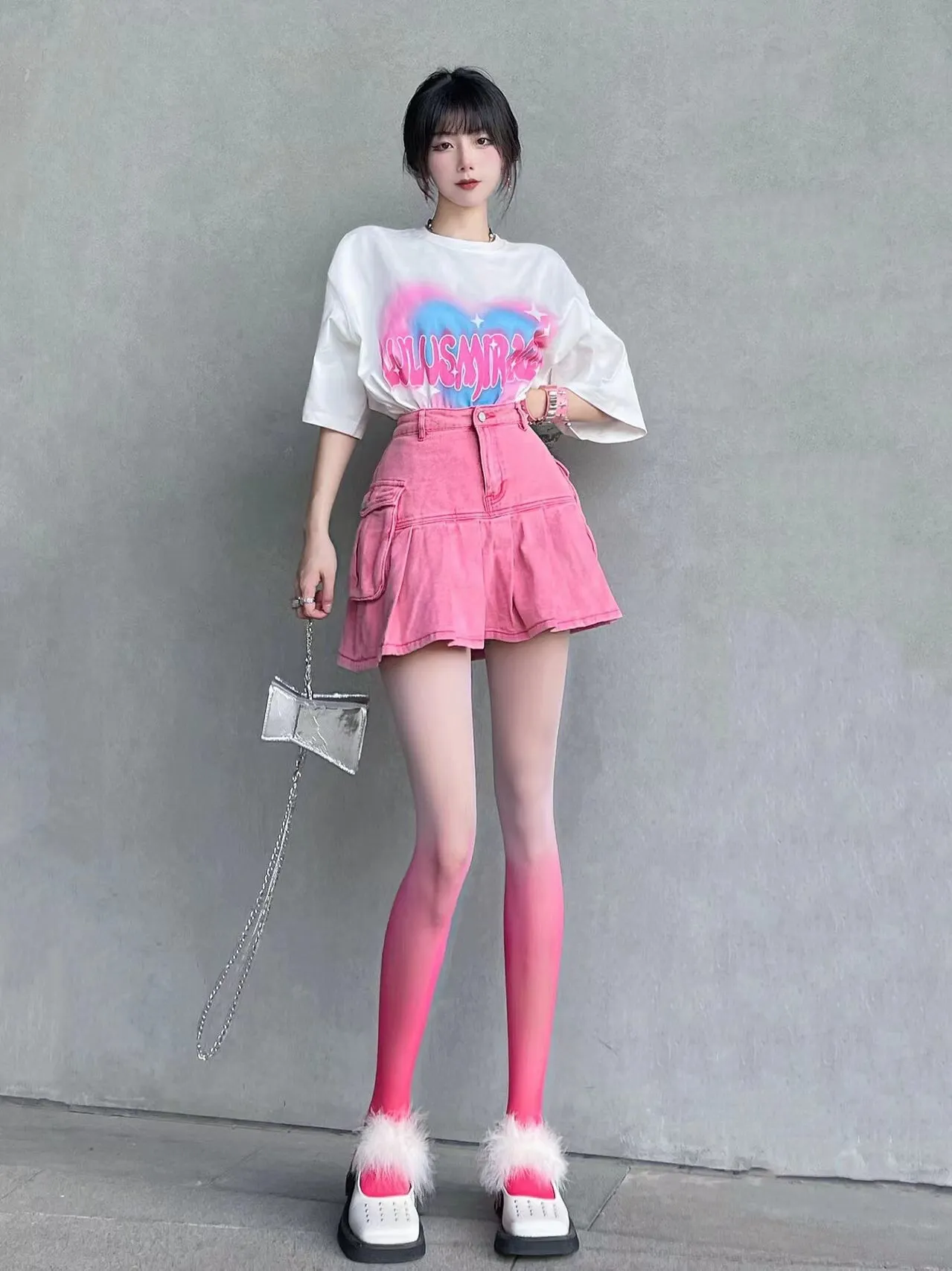 Gradient Hose PEACH PINK GRADIENT STOCKINGS