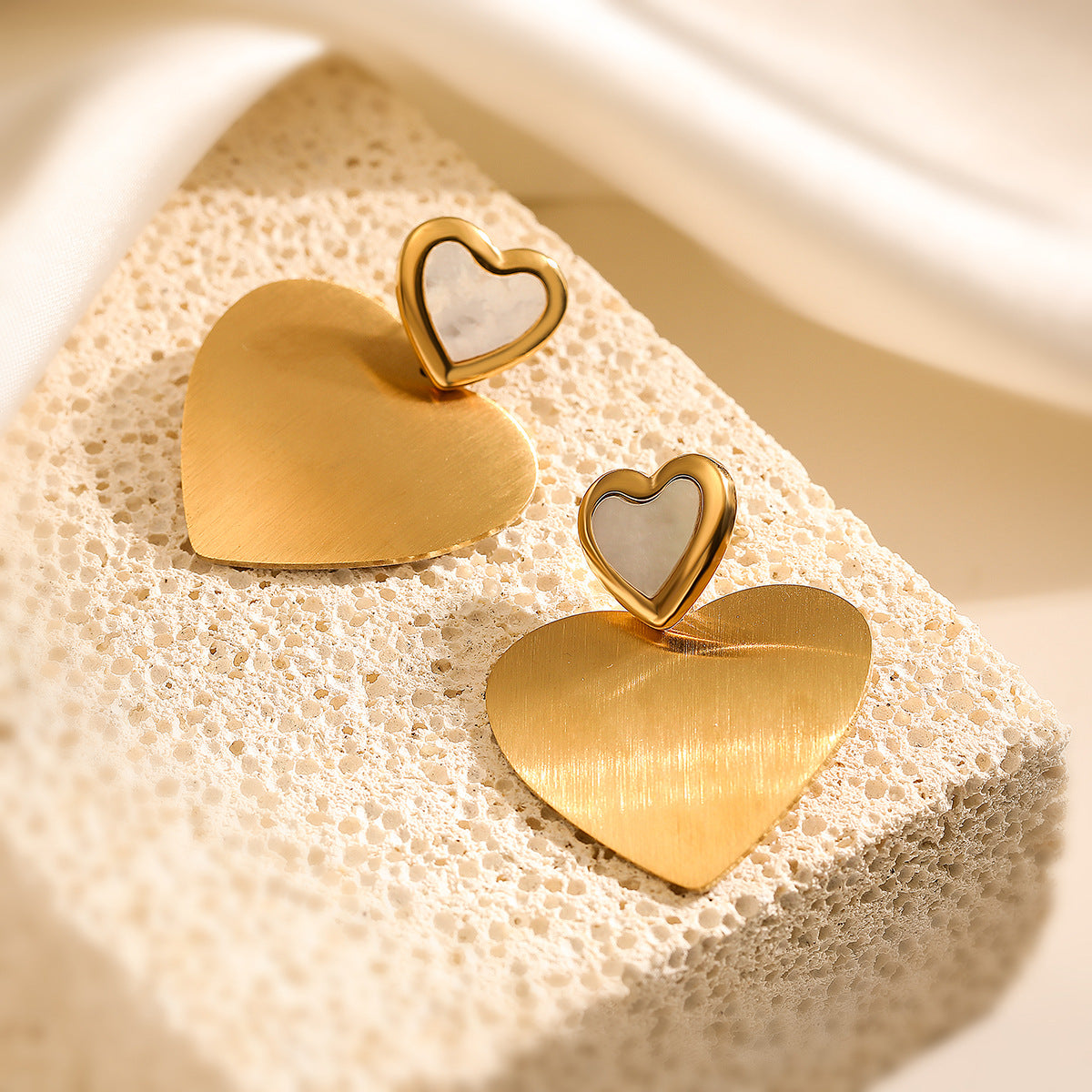 Minimalist Heart Geometric Stainless Steel Drop Earrings