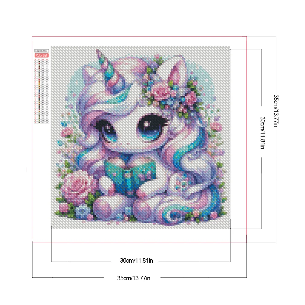 Diamond Painting - Full Square Drill - Read Unicorn(Canvas|35*35cm)
