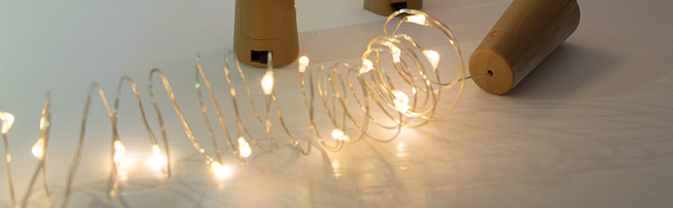 Tegooe LED Wine Bottle Cork String Lights - Copper Wire Fairy Decor
