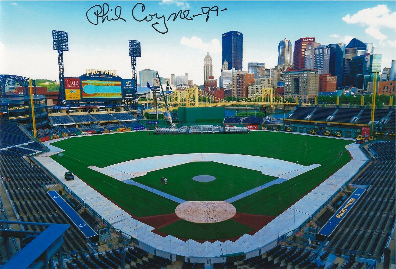 PHIL COYNE PITTSBURGH PIRATES USHER RARE SIGNED PNC PARK Photo Poster painting