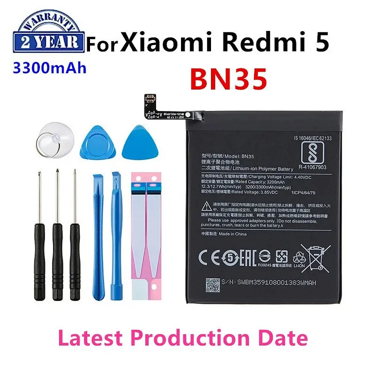 100% Orginal BN35 3300mAh Battery For Xiaomi Redmi 5 Redmi5 Red mi5  High Quality Phone Replacement Batteries + Tools