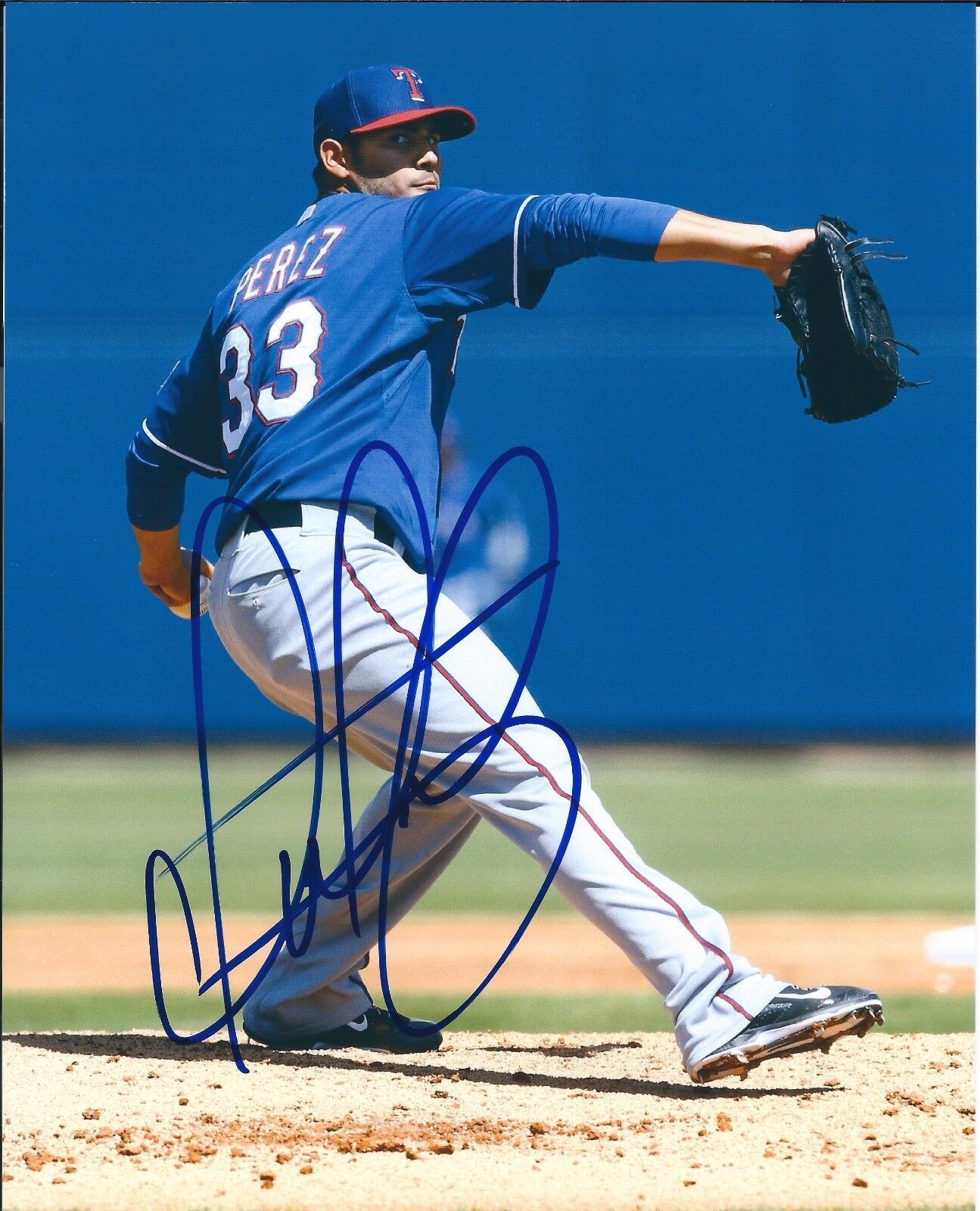 Signed 8x10 MARTIN PEREZ TEXAS RANGERS Autographed Photo Poster painting - COA