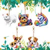 5Pcs DIY Dog Double Sided Special Shaped Diamond Painting Keychains