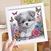 5D DIY Partial Special Shaped Drill Diamond Painting Kit Dog Decor With Frame Kit 18x18cm