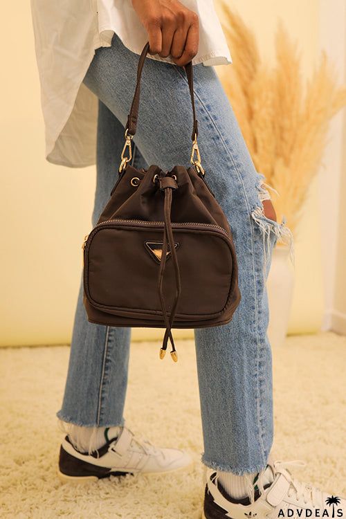 Nylon Adjustable Strap Bucket Bag