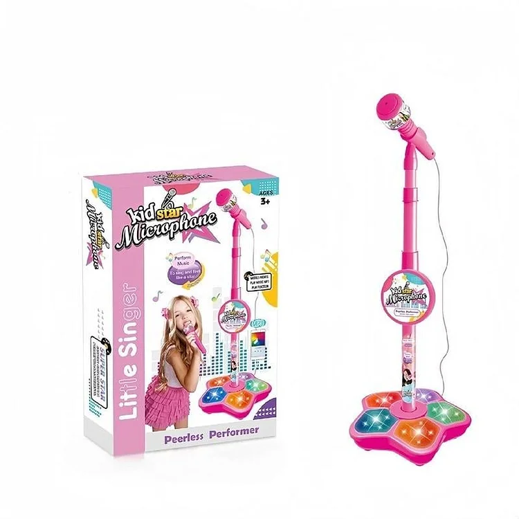 🎤 Adjustable height karaoke microphone toy with lights