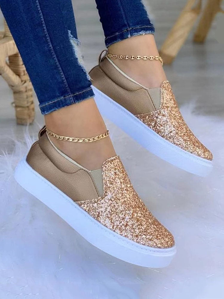 Glitter Slip-on Flat Sneaker - ECHOINE